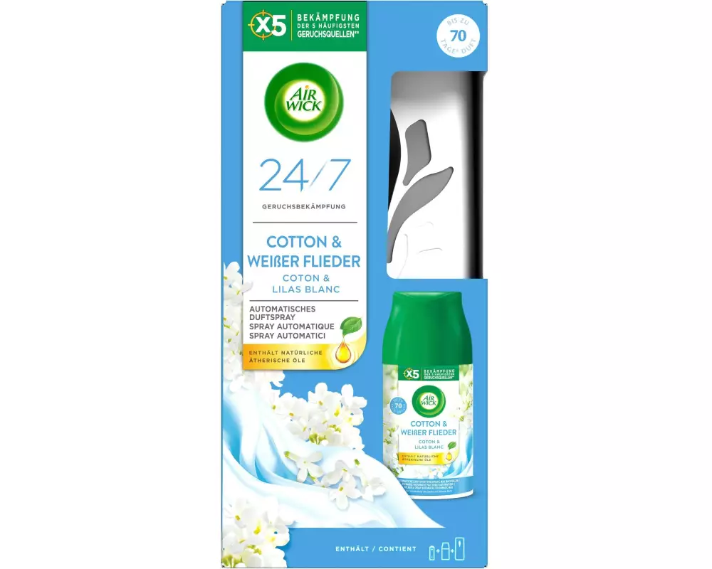 Air Wick Freshmatic Starter-Set Baumwolle und weisser Flieder