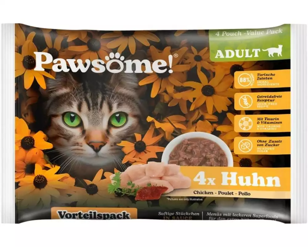 Pawsome Cat Superfood Adult Huhn 4 x 85 g