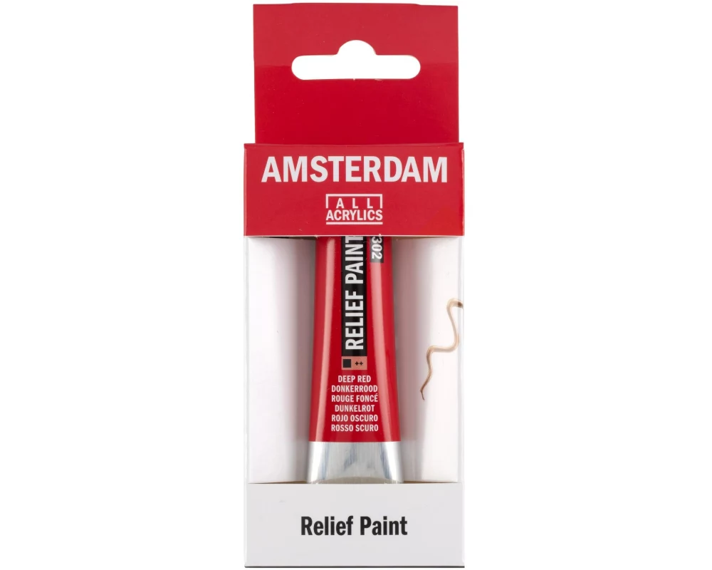 Amsterdam Acrylfarbe Reliefpaint 302 Tiefrot deckend, 20 ml