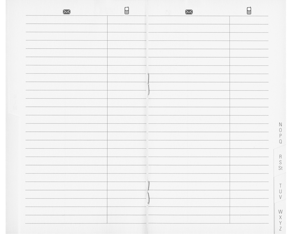 BIELLA Paris Adressregister 85340800U weiss liniert 7.5x12.6cm