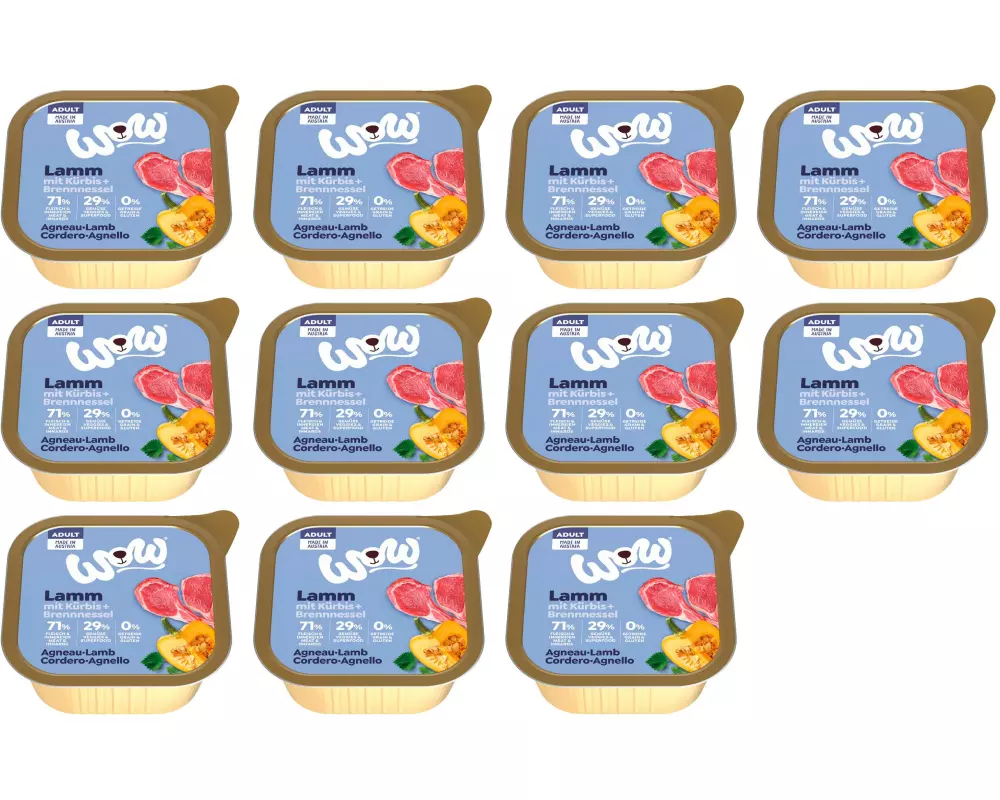 WOW Nassfutter Adult Lamm Schale, 11 x 150 g