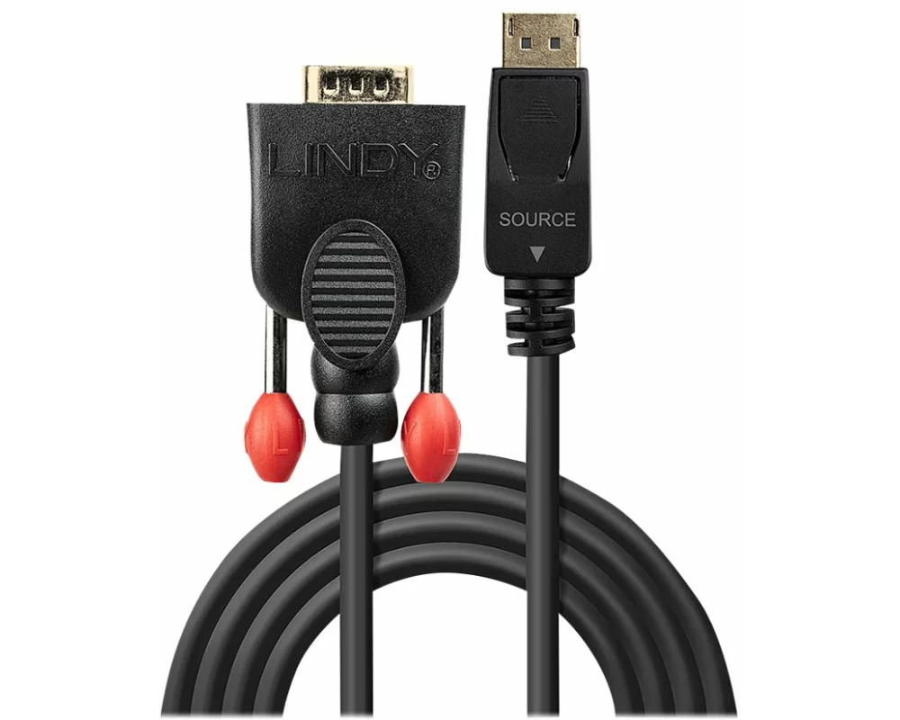 LINDY Video Cable, HD15, DP-VGA M-M, 2m, black, Converter