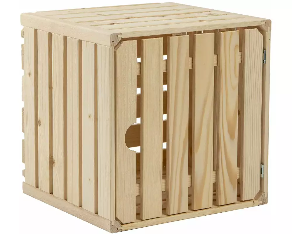 Holz Zollhaus Holzharasse A 35 x 35 cm, mit Tür schweizer Holz