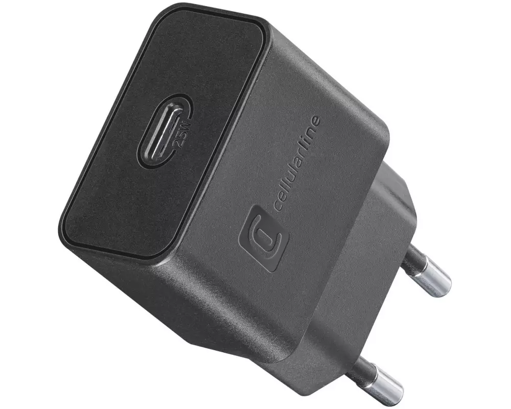 Cellular Line Charger USB-C, 25 W, Schwarz