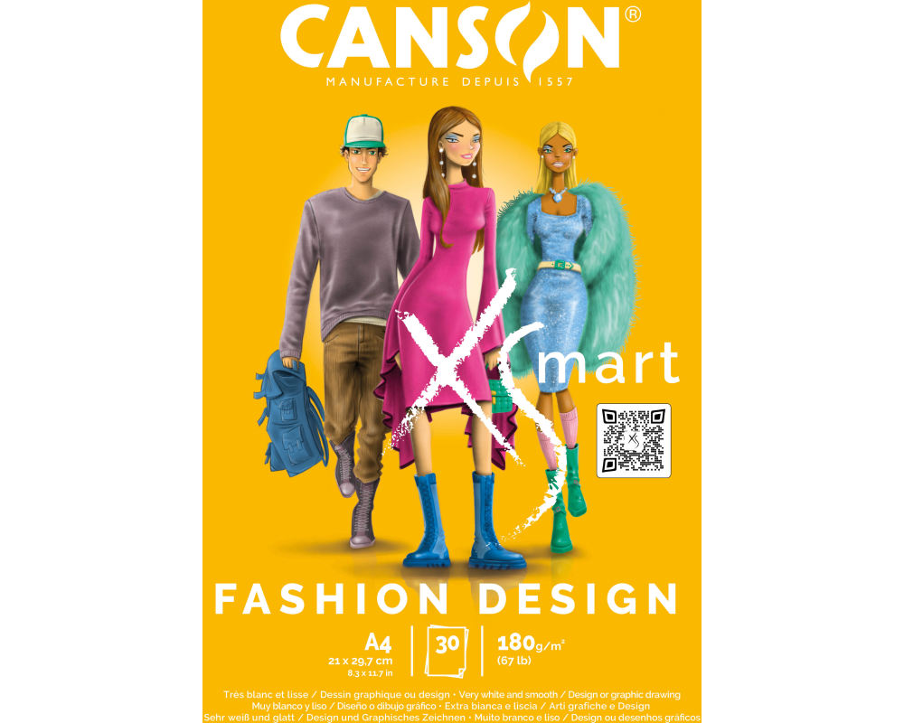 CANSON Zeichenblock Fashion Design A4 32250P000 blanko, 180g 30 Blatt
