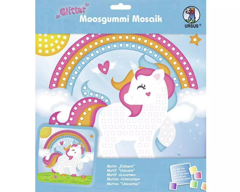 URSUS Moosgummi-Set Glitter Einhorn, Mehrfarbig