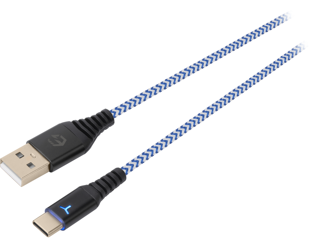 EGOGEAR Charging Cable Type-C 3m SCH10-P5-WH braided, PS5, White,Blue