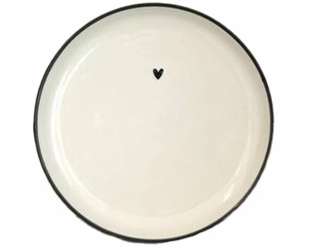 Schneider Korbwaren grosser Teller Ø 27.5 cm mit schwarzem Herz