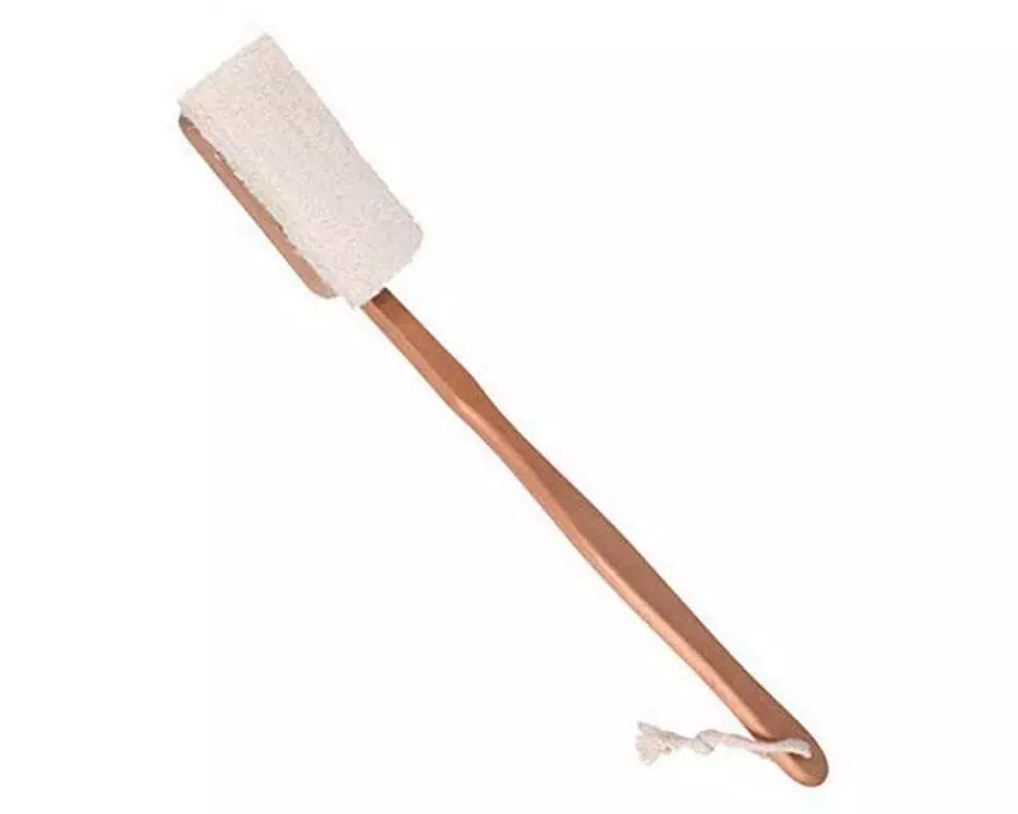YÙ BEAUTY Schwammbürste mit Stiel Schwammbürste mit Stiel Luffa Holz