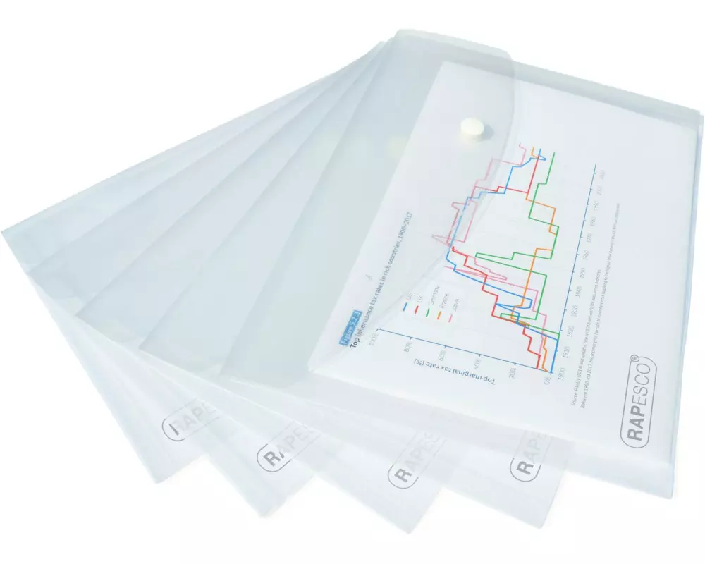 Rapesco Dokumentenmappe A5, Transparent, 25 Stück