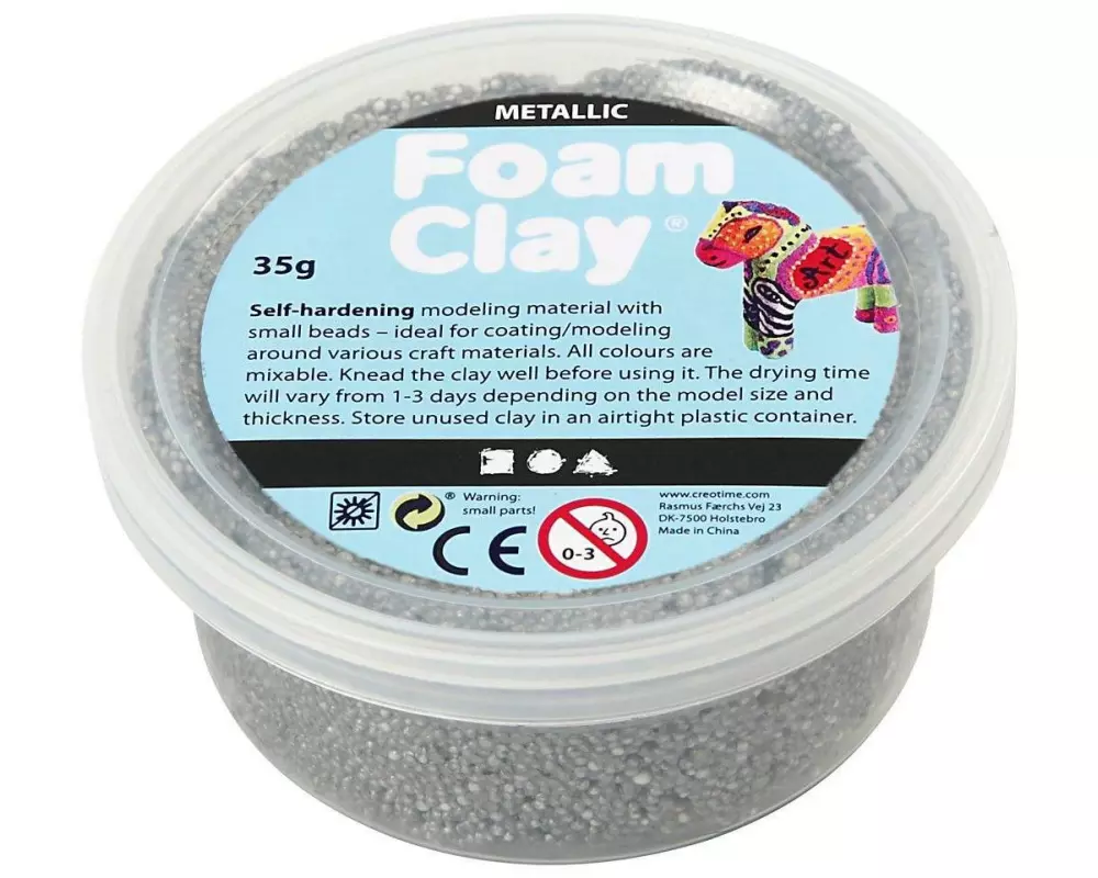 Creativ Company Modelliermasse Foam Clay Metallic 35 g Silber