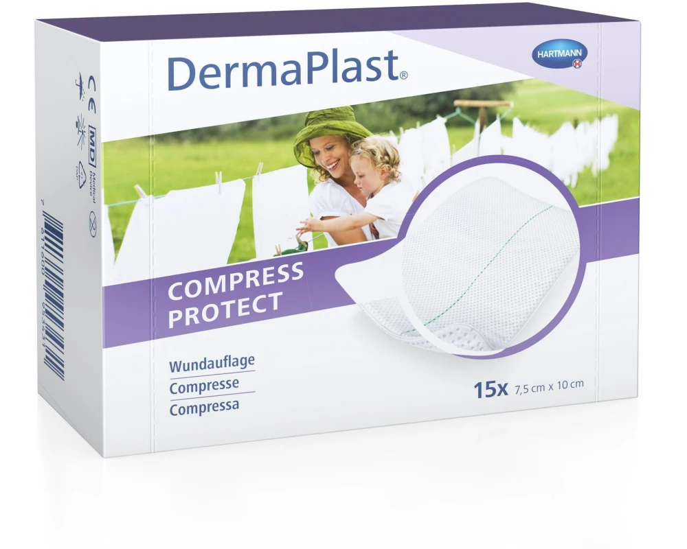 DermaPlast Wundauflage Compress Protect 7.5 x 10 cm 15 Stück