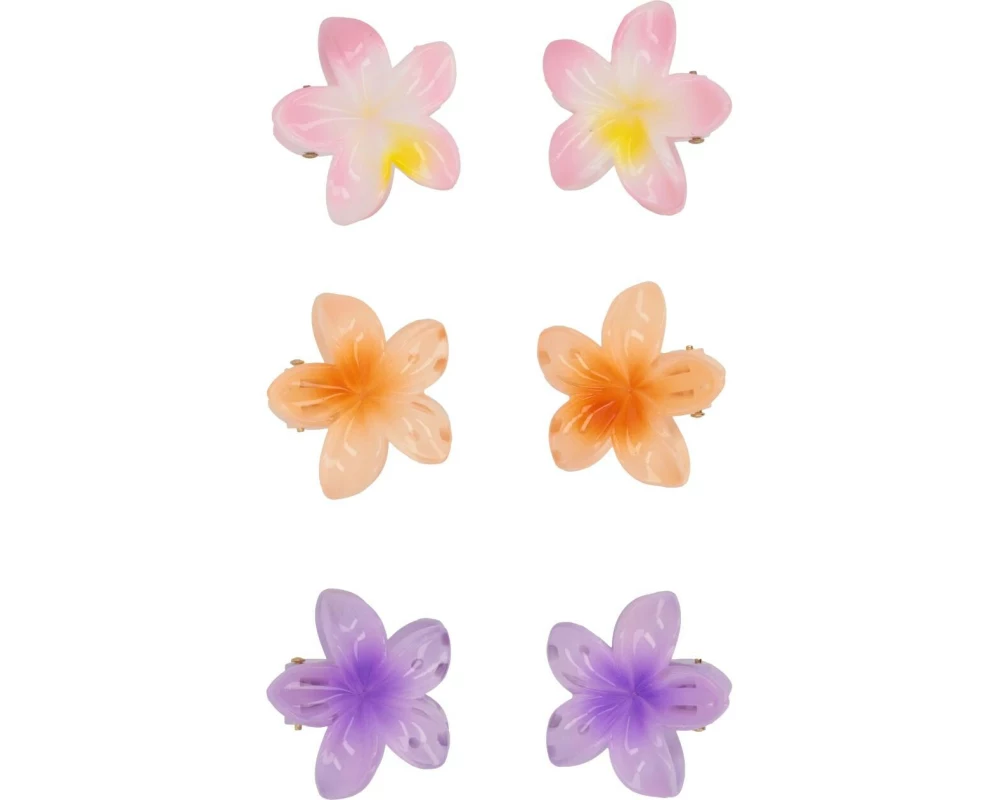 Trisa Accessoires Lotus Haarklemmen, Rosa, Orange, Lila