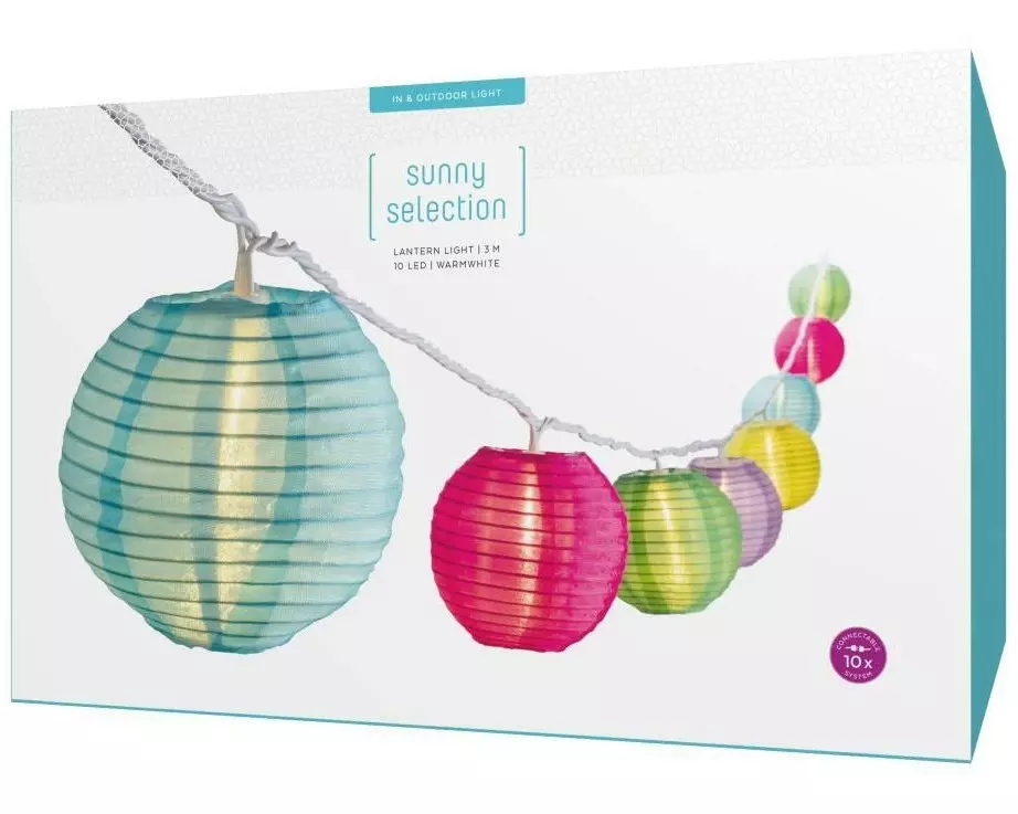 STT Lichterkette LED Laternen, 10 LEDs, 3m, Bunt