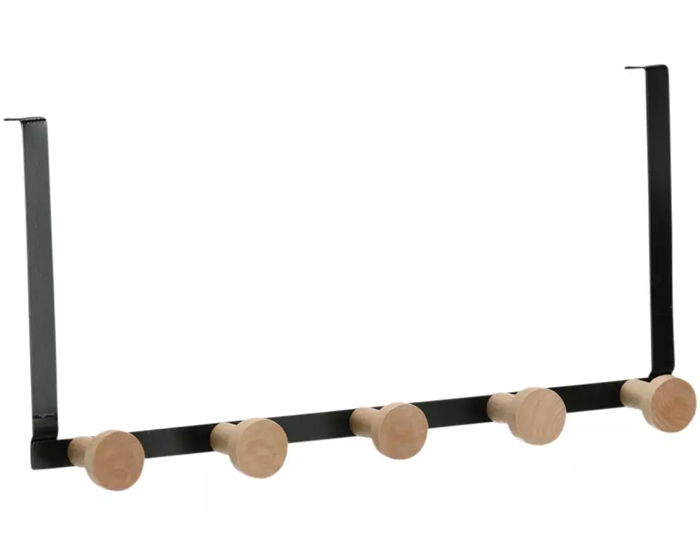 Zeller Present Türhaken 37.5 x 9 x 18 cm, Nature/Schwarz