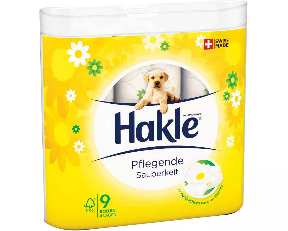 Hakle Toilettenpapier Pflegende Sauberkeit 9 Rollen, 4-lagig