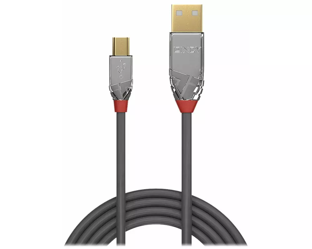 LINDY Cromo Line USB Cable, USB 2.0, USB/A-MiniB M-M, 3m
