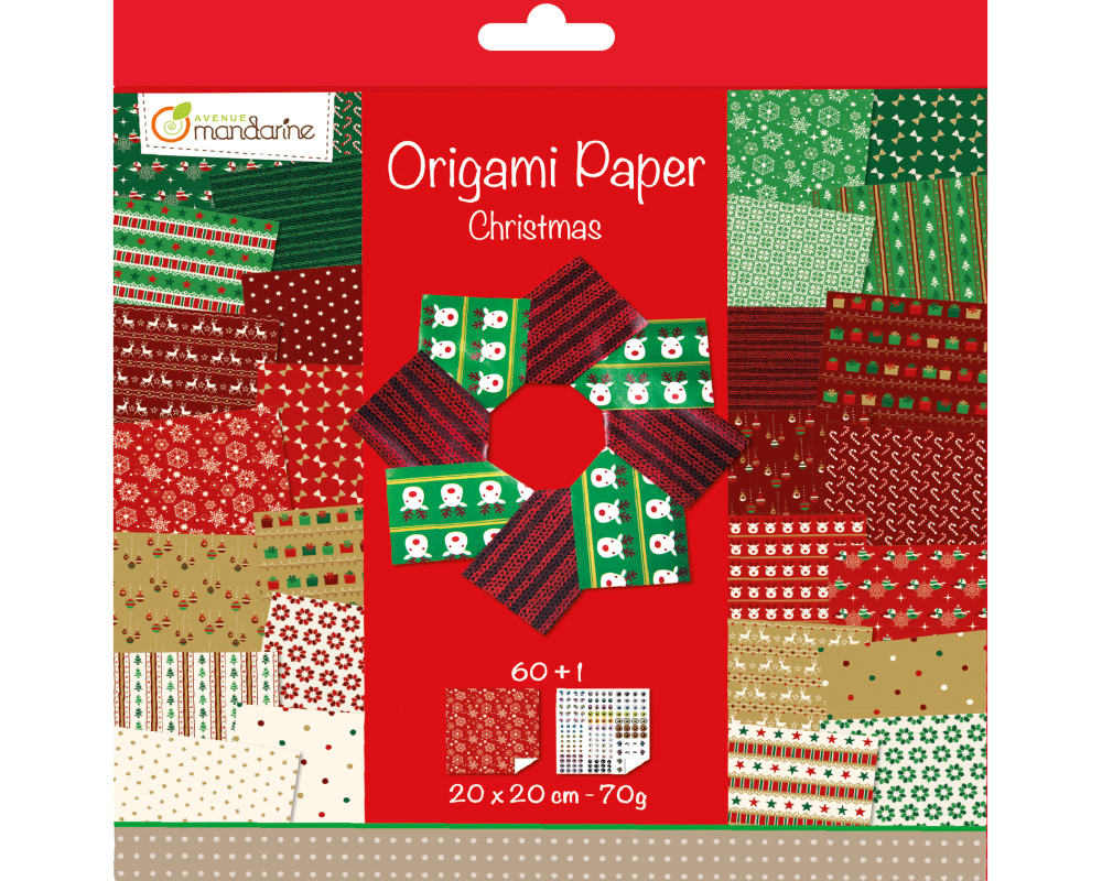 MANDARINE Origamipapier 20x20cm 52508O Weihnacht 70g 60 Blatt