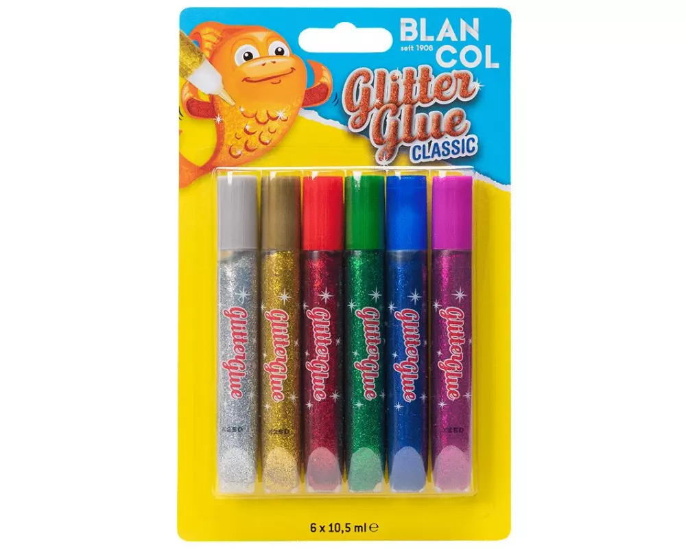 Blancol Glitzerstift Glitter Glue Pen Classic 6 Stück