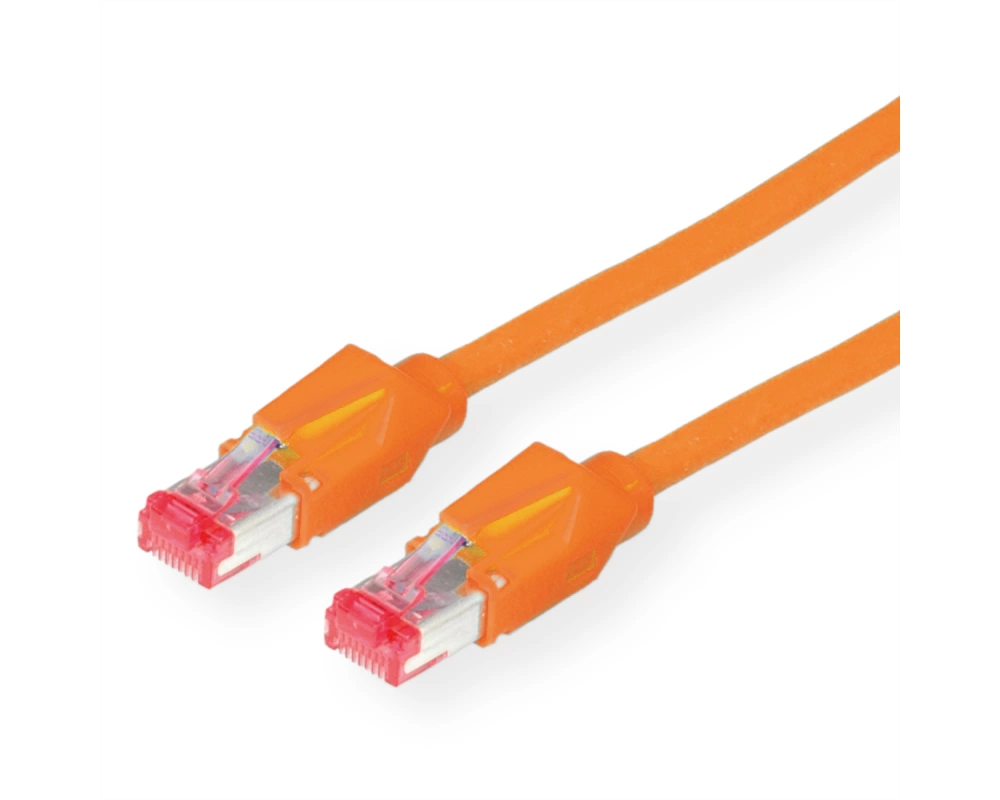 DÄTWYLER Patchkabel Cat.6 (Class E) S/FTP, CU 7702 flex LSOH, Hirose TM21, orange, 7 m