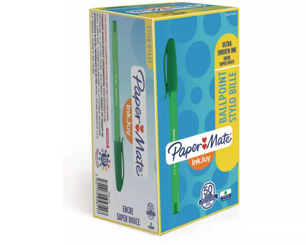 Paper Mate Kugelschreiber Inkjoy 100 Cap grün 1 mm, Grün, 50 Stk.