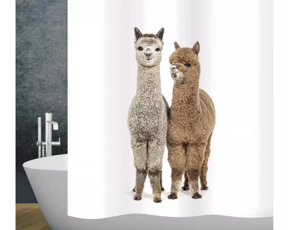 diaqua® Duschvorhang Paco 180 x 180 cm, Braun/Weiss