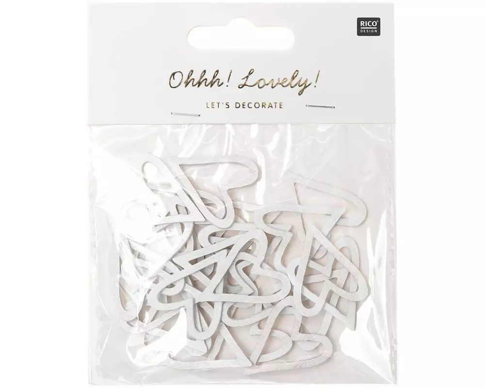 Rico Design Streudeko Herz offen 24 Stück, Weiss