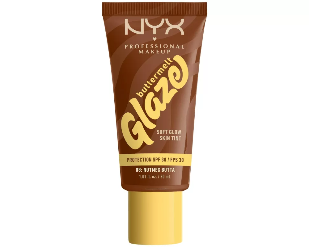 NYX Professional Makeup Foundation Buttermelt Glaze LSF 30 08 Nutmeg Butta