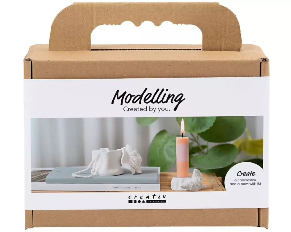 Creativ Company Bastelset - Modellieren, Kerzenhalter mit Muscheln