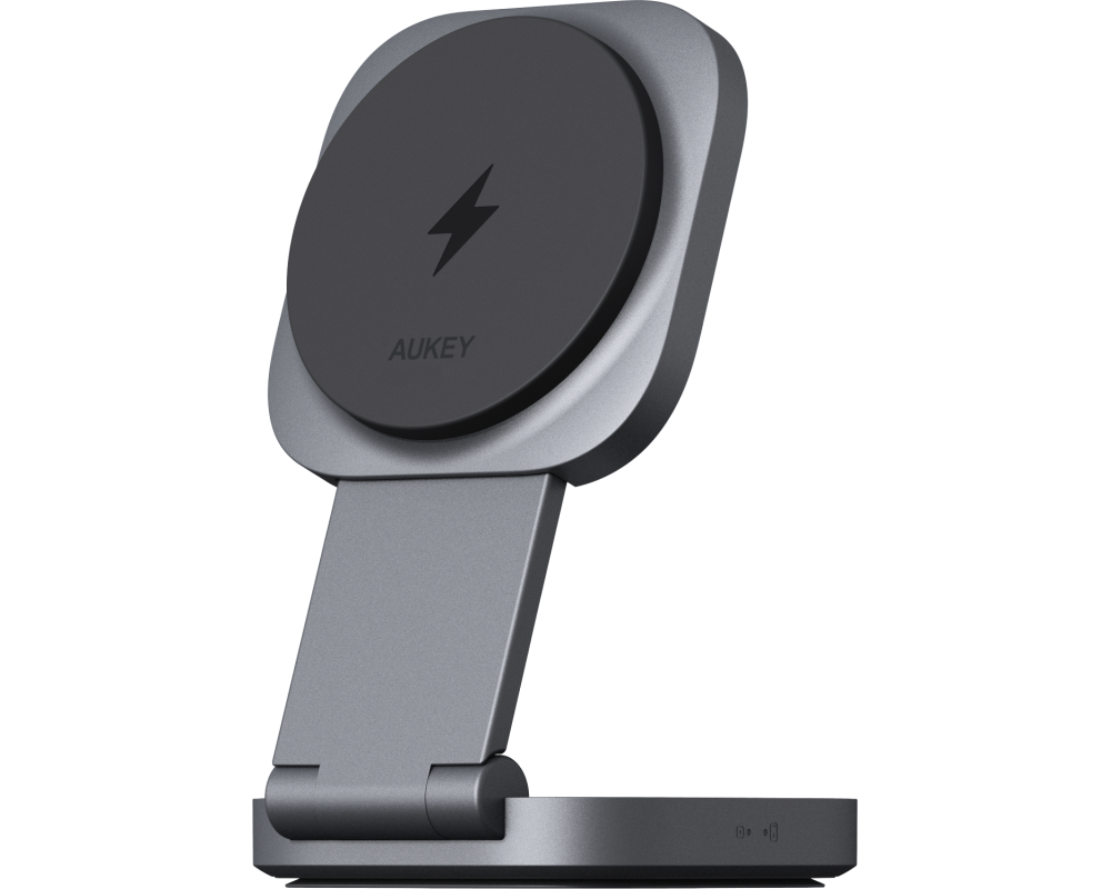 AUKEY MagFusion L 2-IN-1 LC-MC211 Fast Charger, Grey