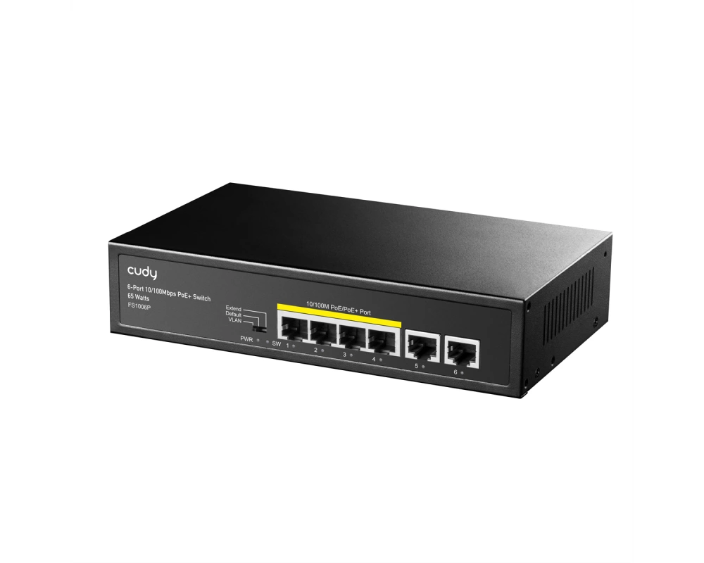 CUDY FS1006P 6-Port 10/100M PoE+ Switch 60W