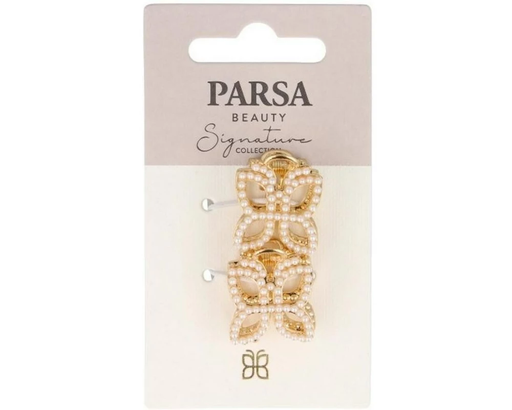 Parsa Beauty Haarklammer Metall mit Perlen 2 Stück