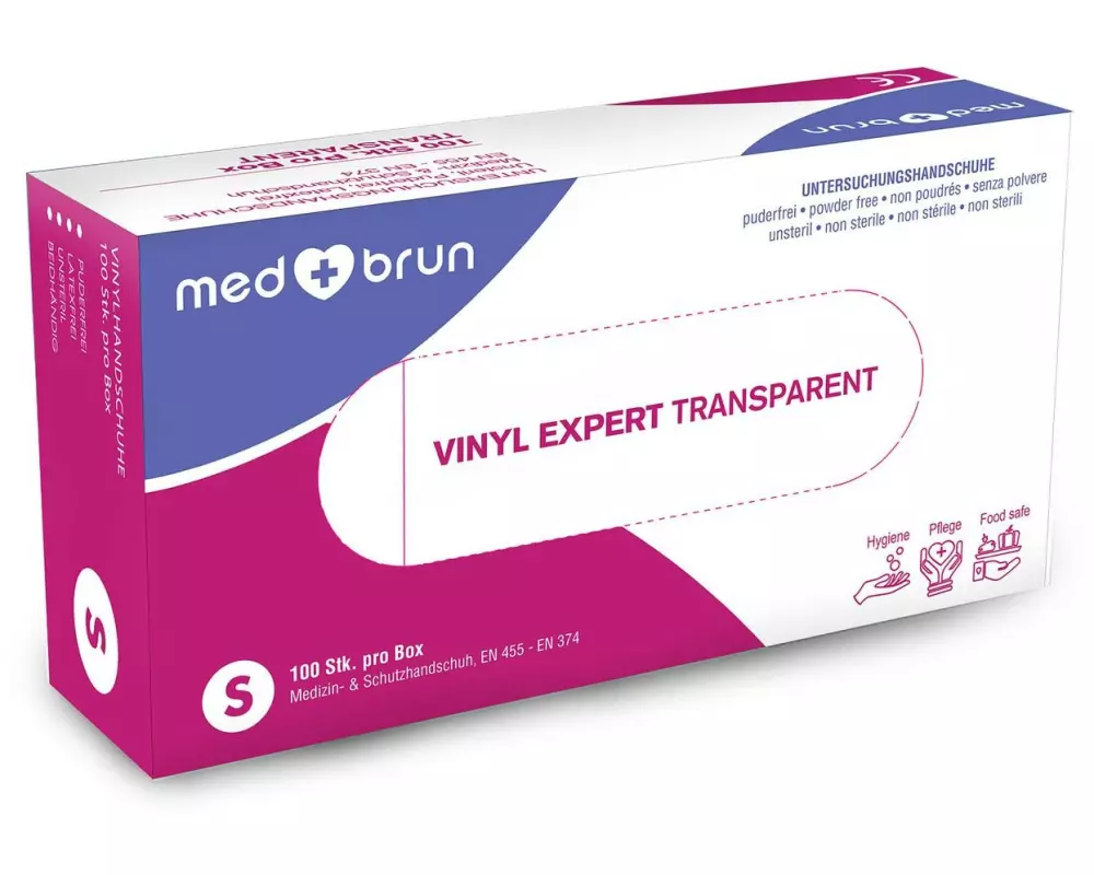 MedBrun Vinyl Expert XL, Transparent, 100 Stk