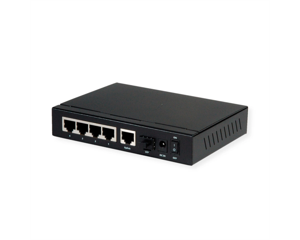 ROLINE Gigabit Ethernet Switch 6 Ports (5x 10/100/1000 + 1x SFP, 4x PoE+)