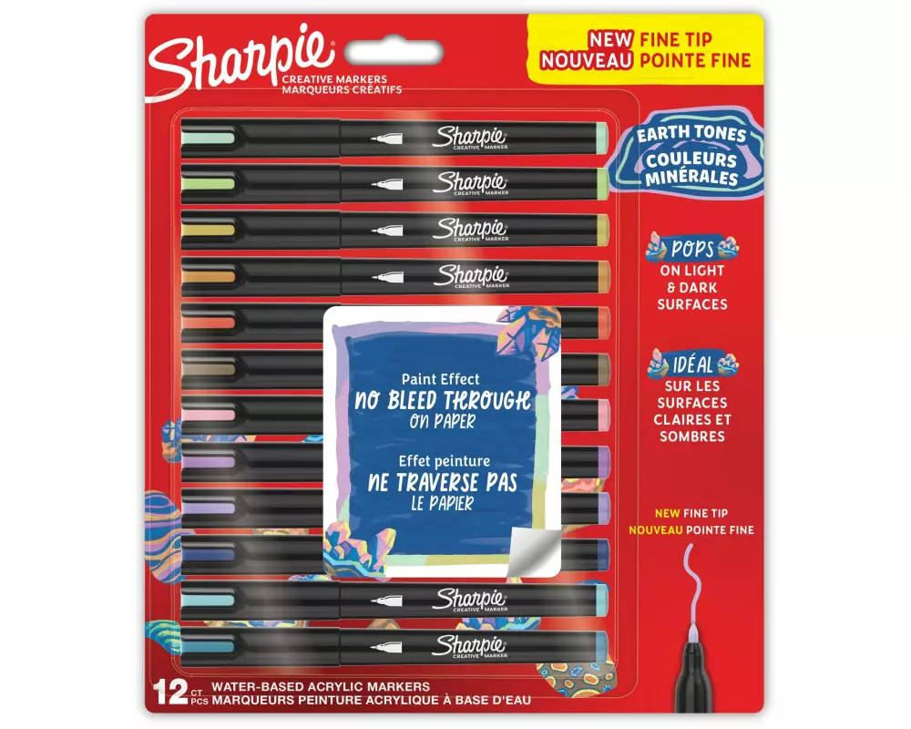 Sharpie Filzstift Acryl Earth Tones Fine Tip 12er-Set
