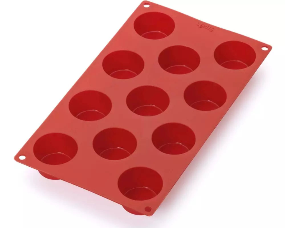Lékué Muffin Backform Silikon, Rot, 11 Mulden