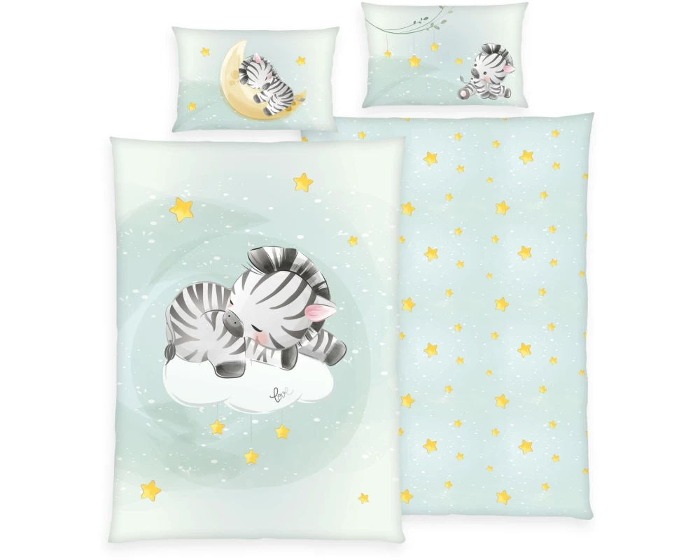 Herding Kinderbettwäsche Zebra 100 x 135 cm + 40 x 60 cm