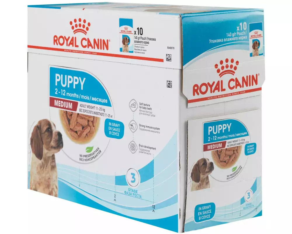 Royal Canin Nassfutter Health Nutrition Medium Puppy Sauce, 10 x 140 g