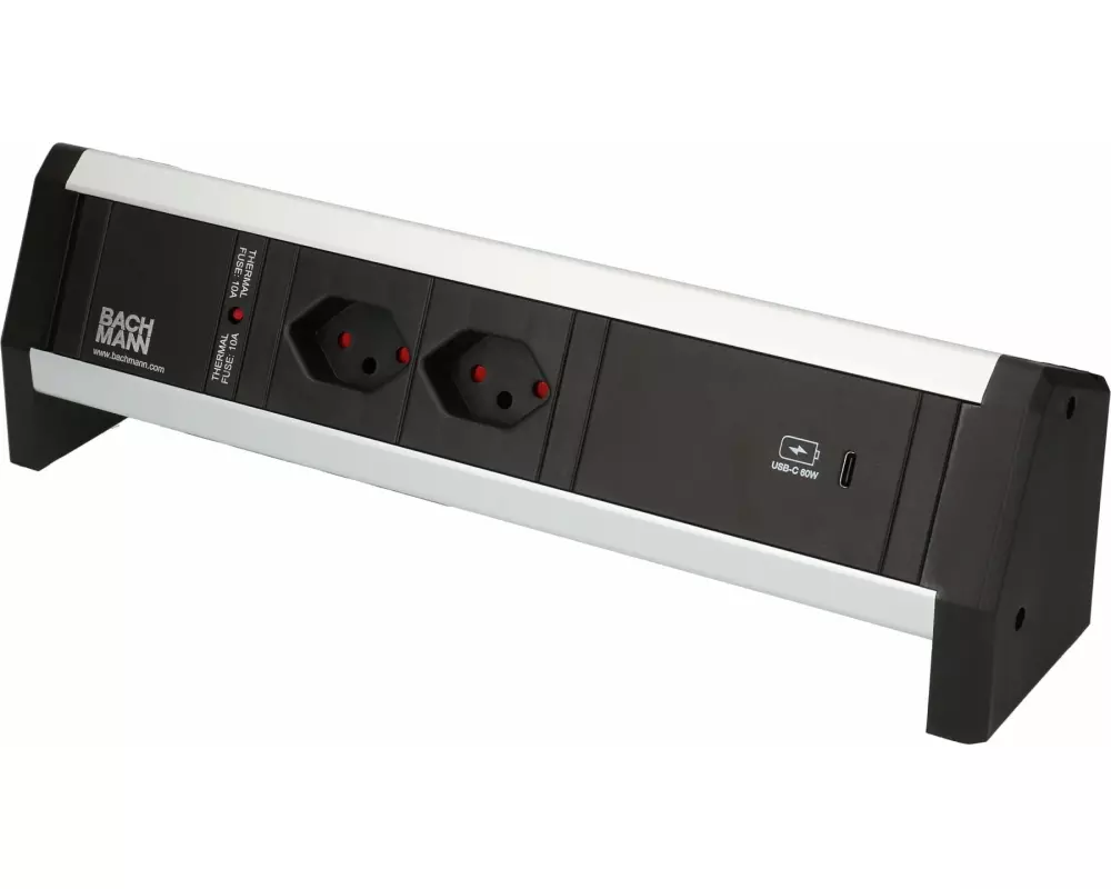 Bachmann Tischsteckdosenleiste DESK 1, 2x T13, 1x USB C