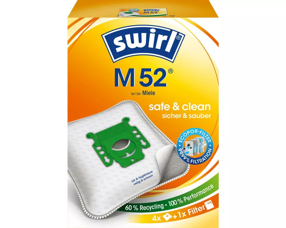 Swirl Staubfilterbeutel M 52 EcoPor 4 Stück