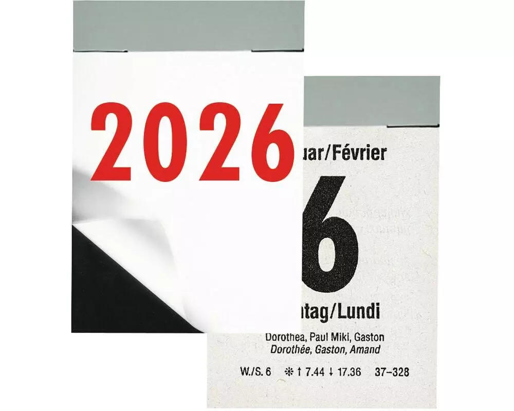 Biella Abreisskalender 4 x 5.9 cm, hoch, 390 Blatt