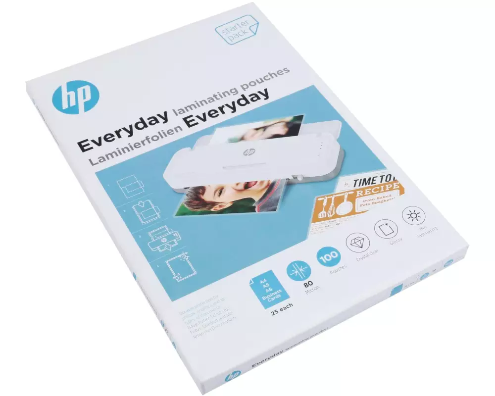 HP Laminierfolie Everyday StarterSet 80 µm, 100 Stück, Glänzend