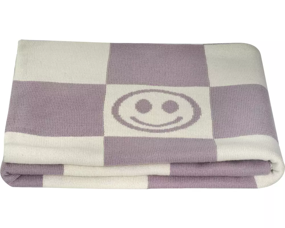 Kindsgut Kuscheldecke Smiley Flieder
