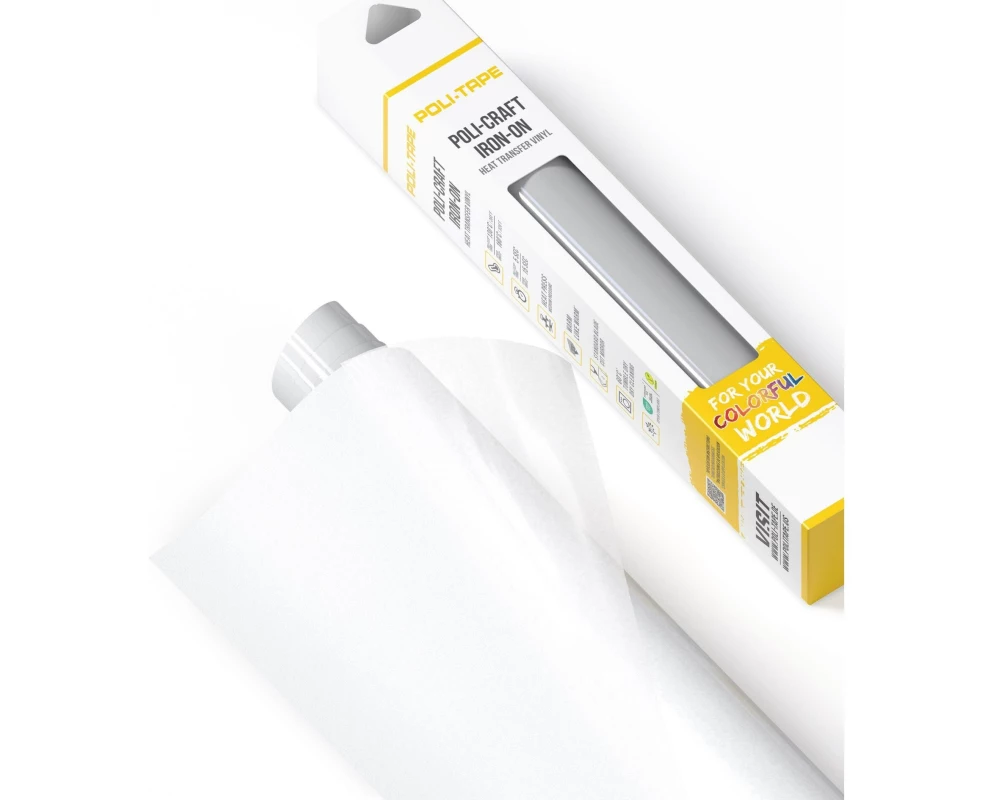 Poli-Tape Aufbügelfolie Tubitherm Flock, 30.5 x 61 cm, Weiss matt