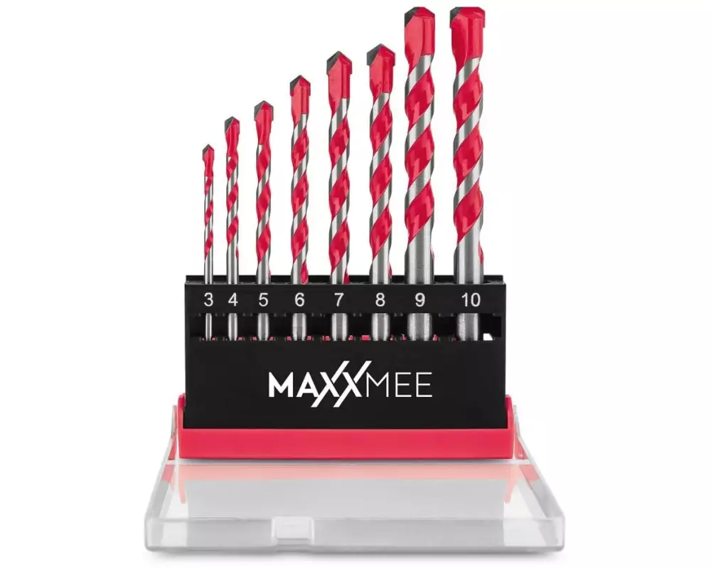MAXXmee Mehrzweckbohrer-Set - 8-tlg. - Rot