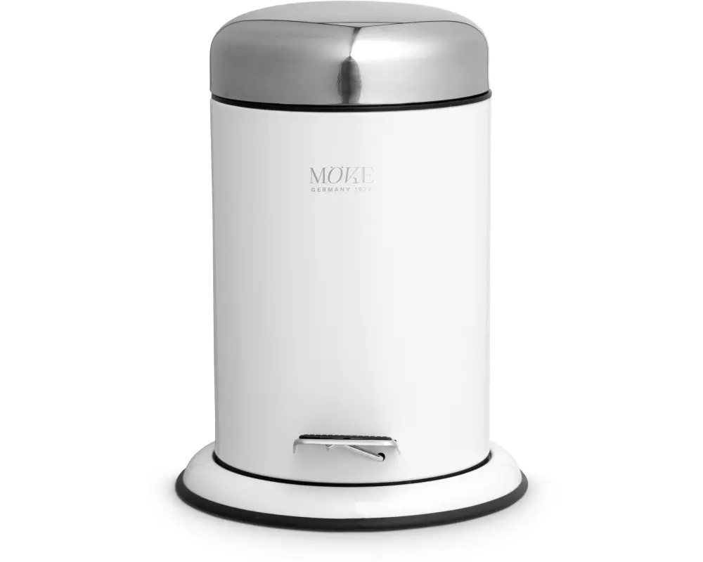 Möve Treteimer Push 3 l, Silber/Weiss