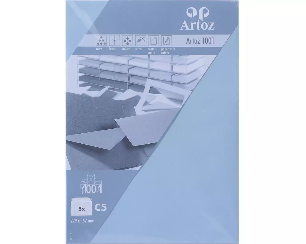Artoz Couvert 1001, C5, 5 Stück, Pastellblau