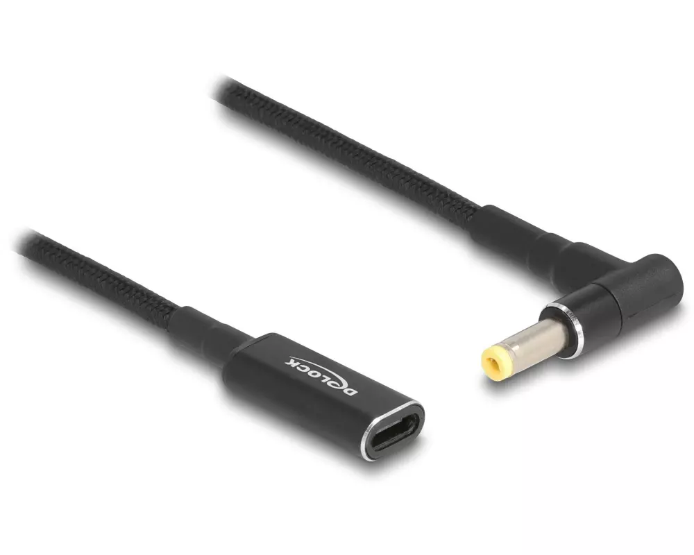 Delock Ladekabel USB-C zu HP 4.8 x 1.7 mm 90° gewinkelt, 15 cm