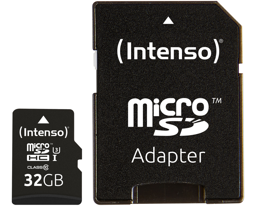 INTENSO Micro SDHC Card PRO 32GB 3433480 with adapter, UHS-I