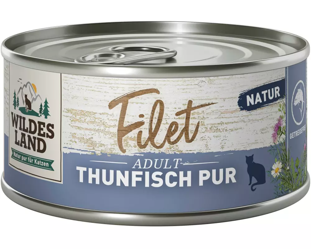 Wildes Land Katzen-Snack Filet Thunfisch Pur 12 x 80 g